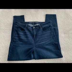 American eagle dark wash super high rise jegging